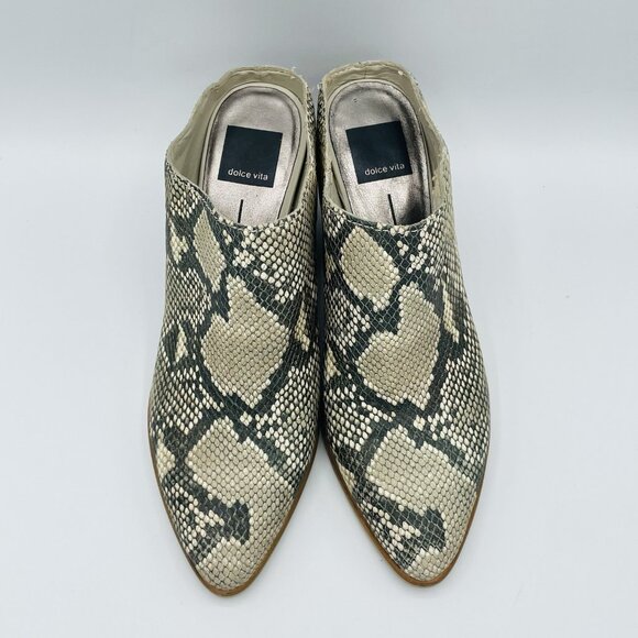 Dolce Vita Women's Shoes Size 7.5 Snake Print Leather Slip-On Boot Booties Mules - Picture 5 of 13